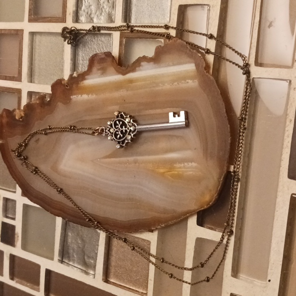 Irredesent Key Charm necklace